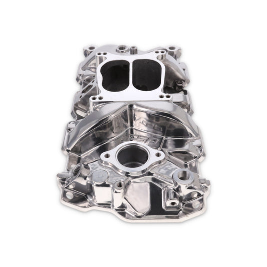 Chevy Small Block Carbureted Dual Plane Aluminum Intake Manifold - Polished