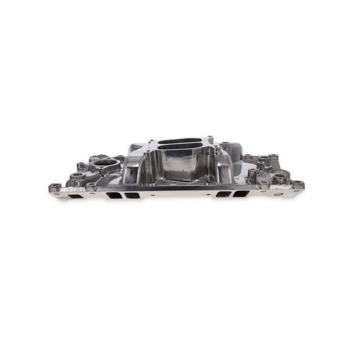 Chevy Small Block Vortec Carbureted Aluminum Dual Plane Intake Manifold - Polished