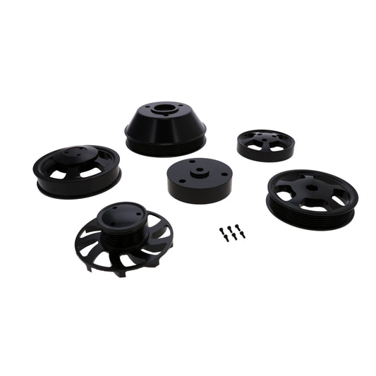 Chevy Small Block Serpentine Front Drive Brackets - Black
