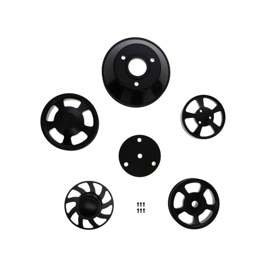 Chevy Small Block Serpentine Front Drive Brackets - Black