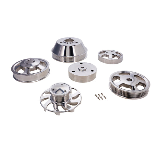 Chevy Small Block Serpentine Front Drive Brackets - Polished