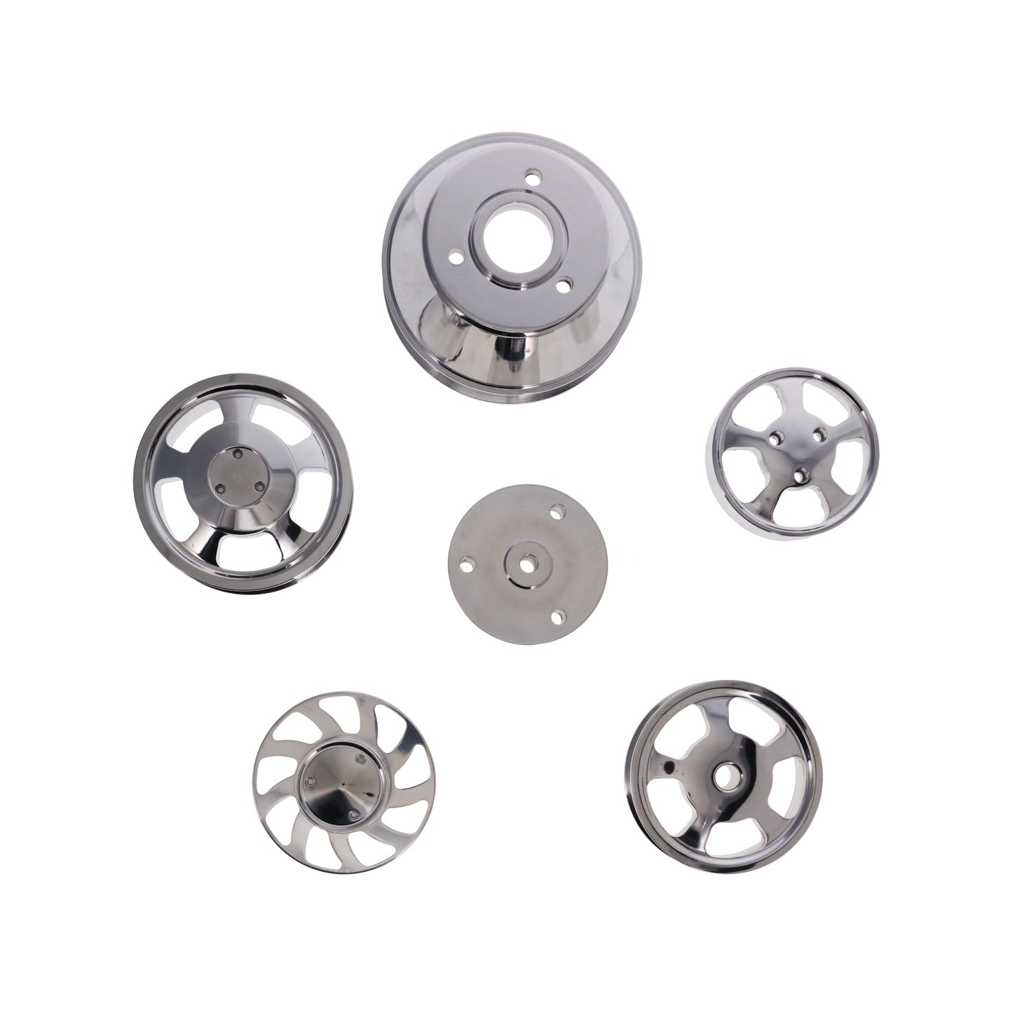 Chevy Small Block Serpentine Front Drive Brackets - Polished