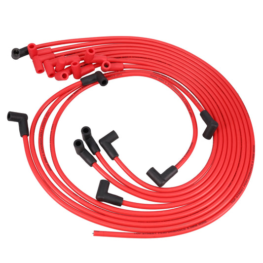 Top Street Performance 8.5mm Chevy Small Block Spark Plug Wire Set with 90° Plug Boots - Red