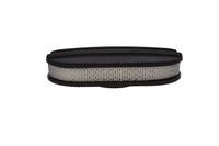 15" X 2" Center Finned Oval Aluminum Air Cleaner Kit, Paper Filter, Flat Base - Black