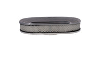 15" X 2" Full Finned Oval Aluminum Air Cleaner Kit, Paper Filter, Flat Base - Polished