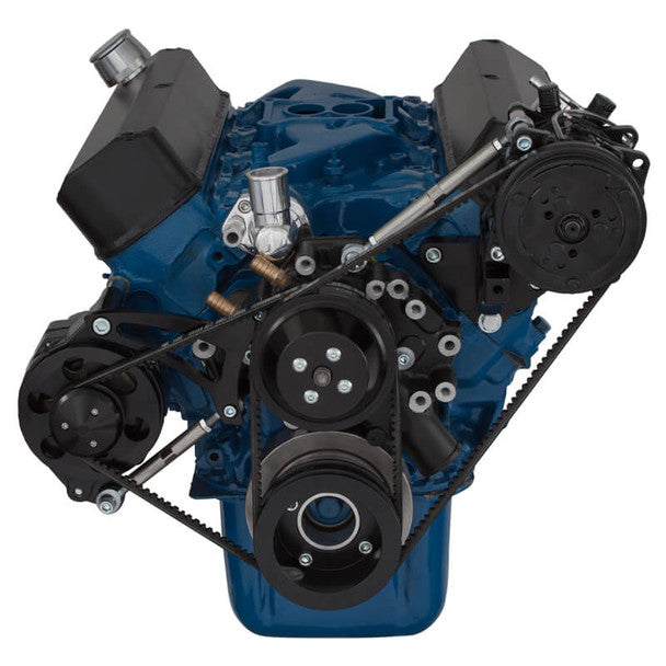 Ford 289-302-351W V-Belt System - AC & Alternator - Black