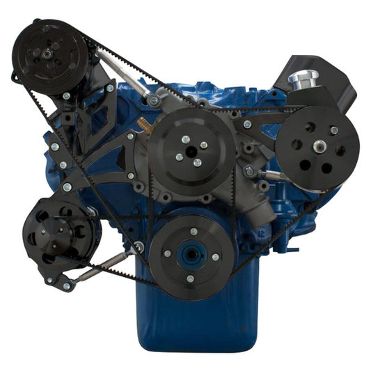 Ford 429-460 Pulley System - AC, Alternator & Power Steering - Black