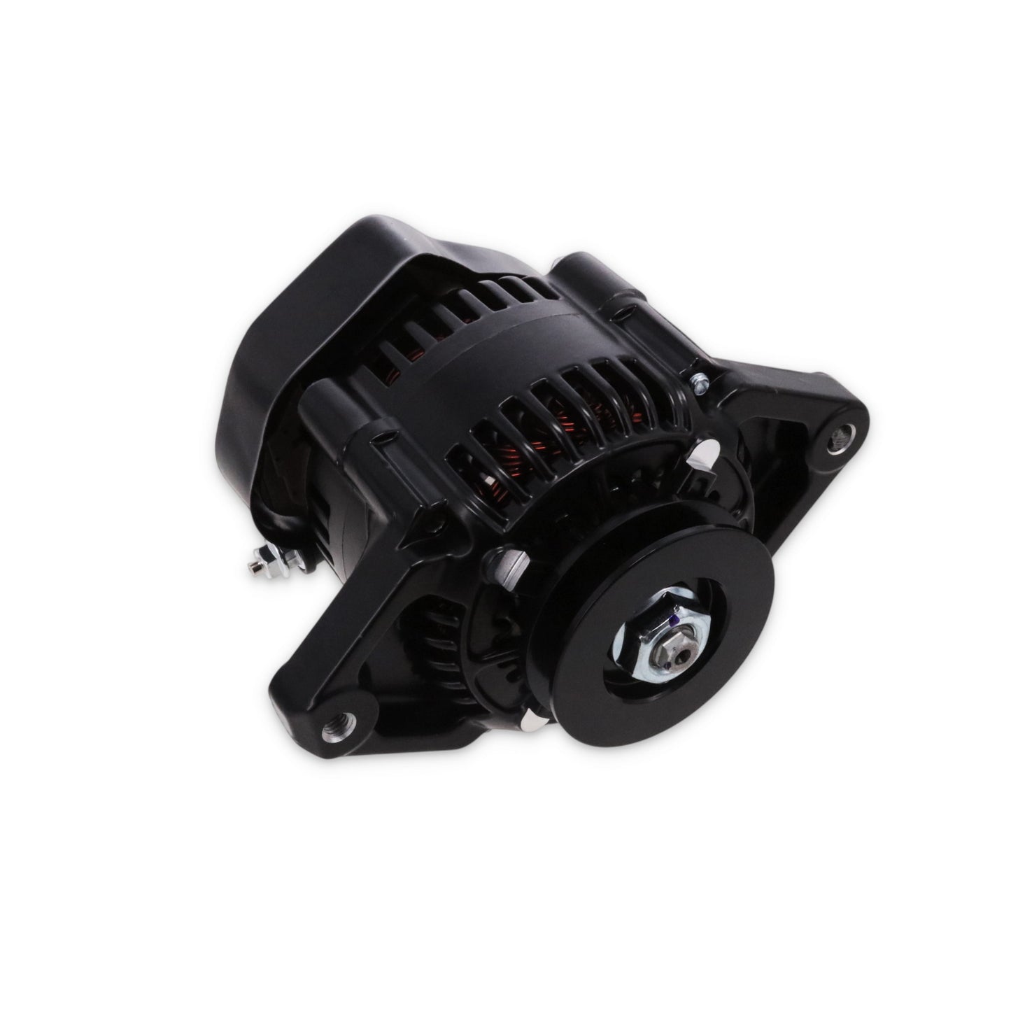Denso Style 90 Amp Mini Alternator with 3/8" V-Belt Pulley - Black