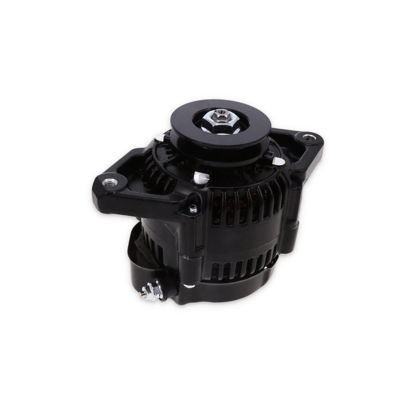 Denso Style 90 Amp Mini Alternator with 3/8" V-Belt Pulley - Black
