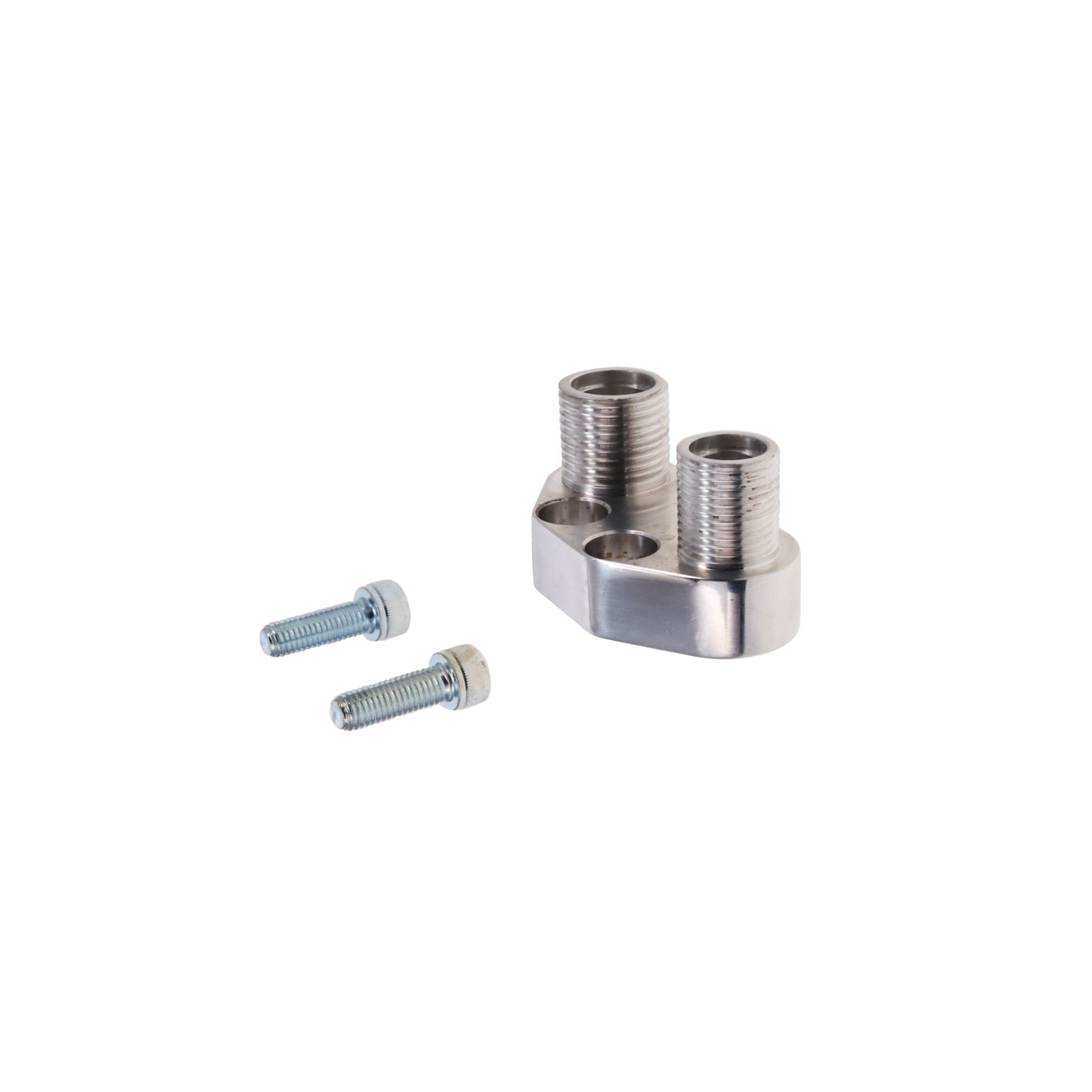 Straight A/C Manifold Fitting for Sanden SD-7 - Clear Anodized