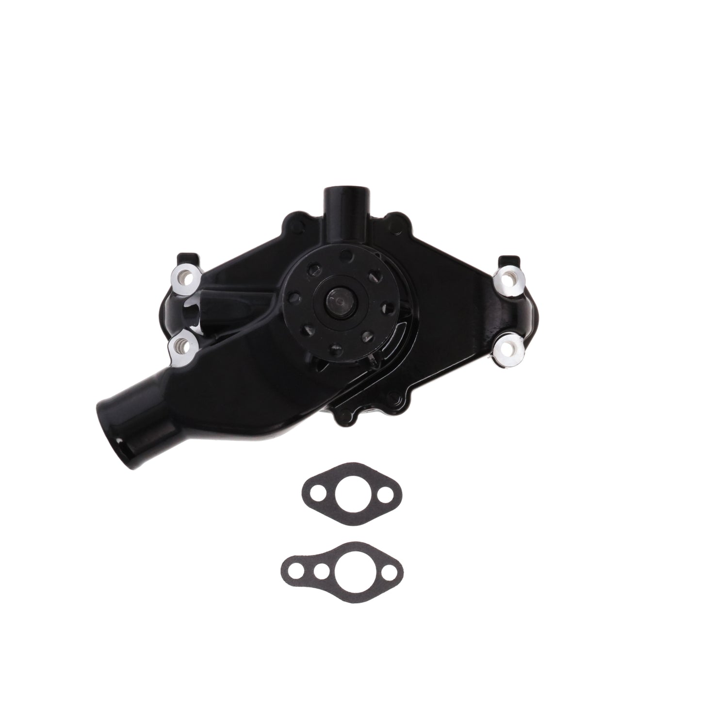 Chevy Small Block Short-Style Reverse Rotation High-Flow Mechanical Water Pump - Black