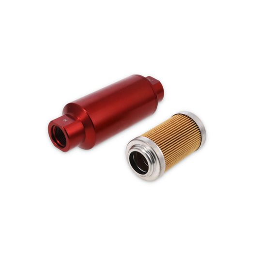 10 Micron Billet Aluminum Fuel Filter - Red