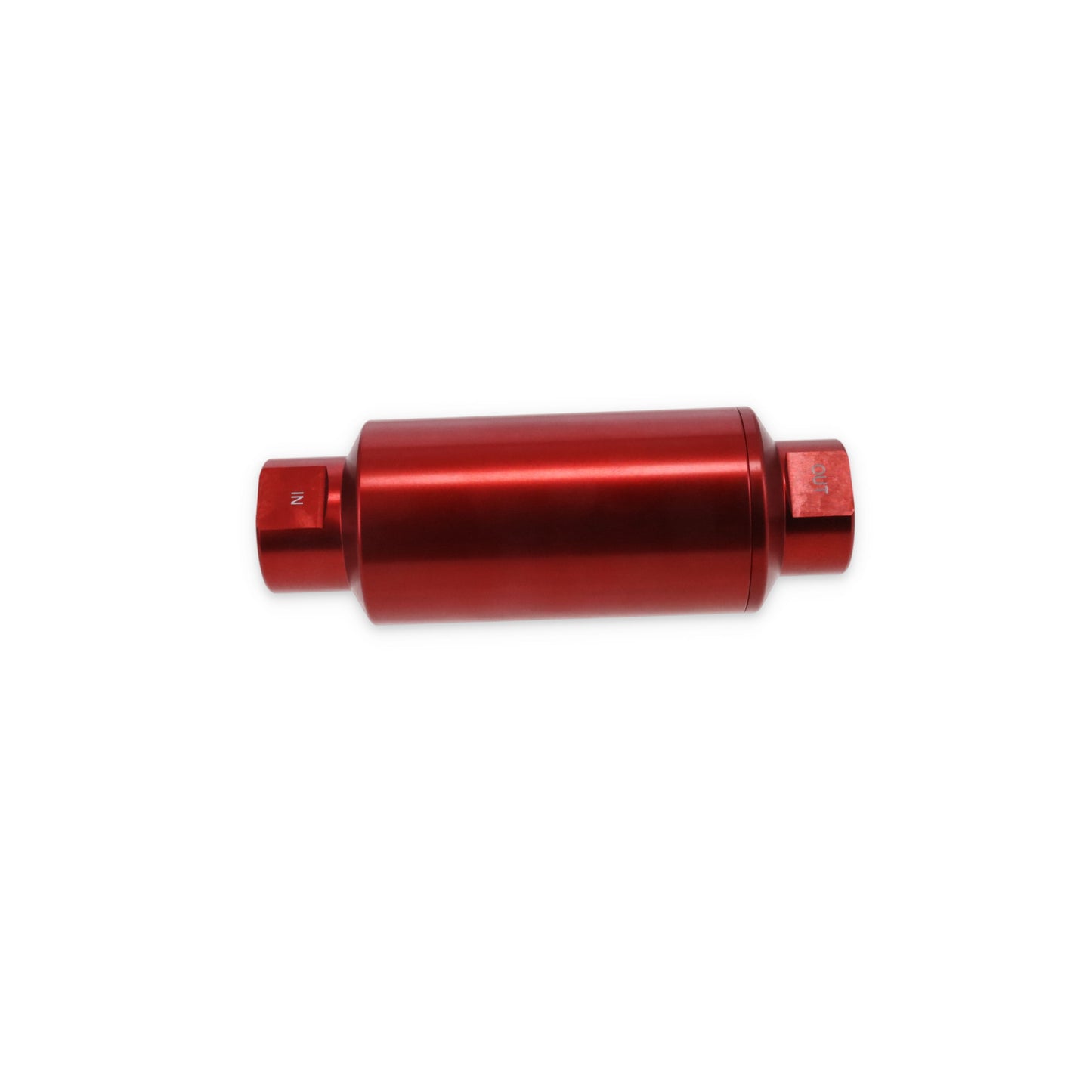 TSP 10 Micron Billet Aluminum Fuel Filter - Red — angle view