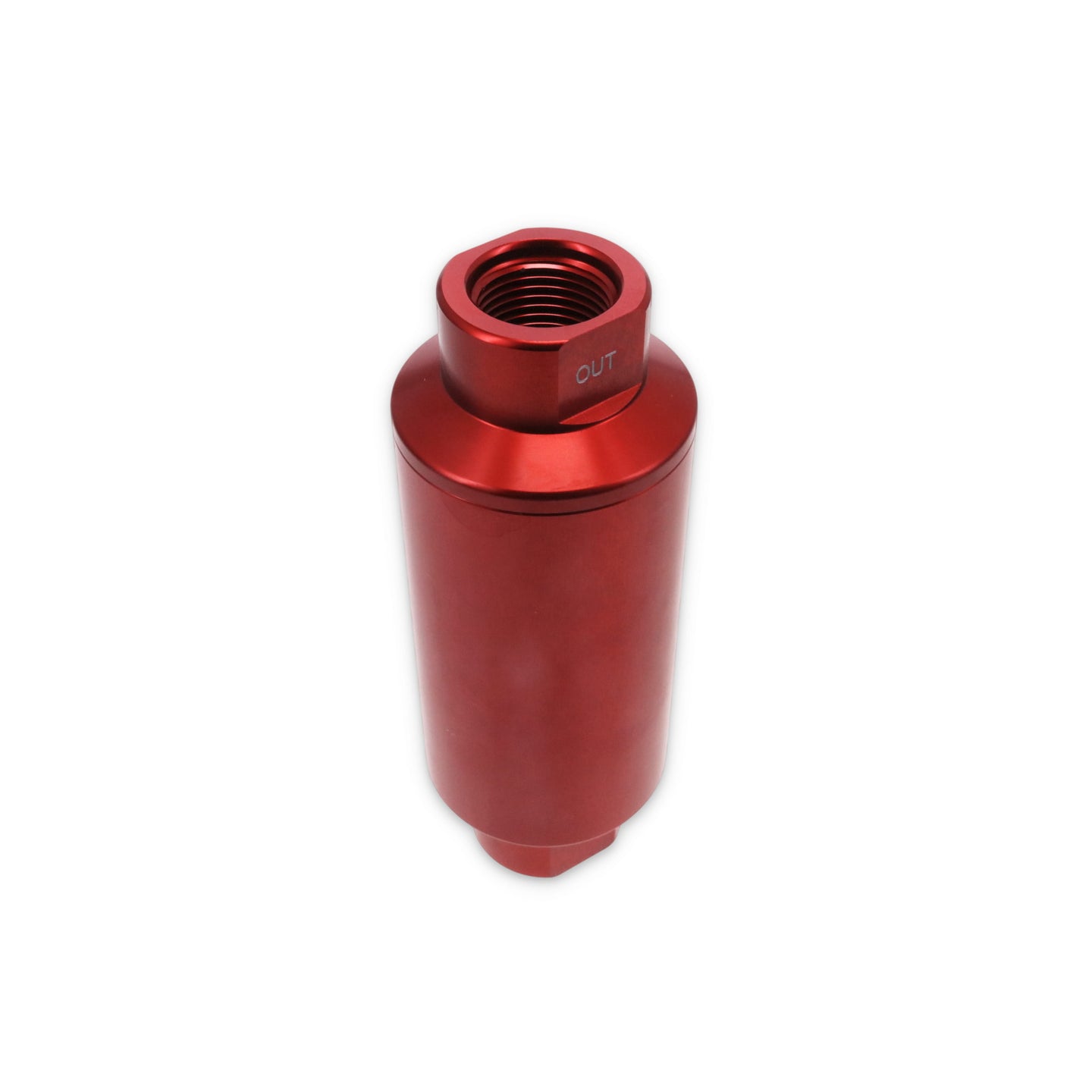 TSP 10 Micron Billet Aluminum Fuel Filter - Red — detail view