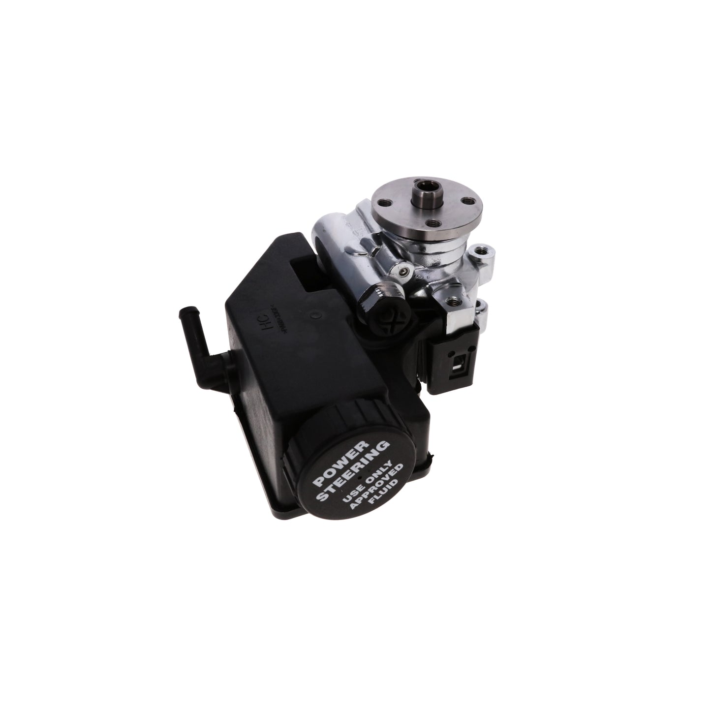 GM Type II Power Steering Pump with Integral Reservoir and Pulley Hub - Chrome