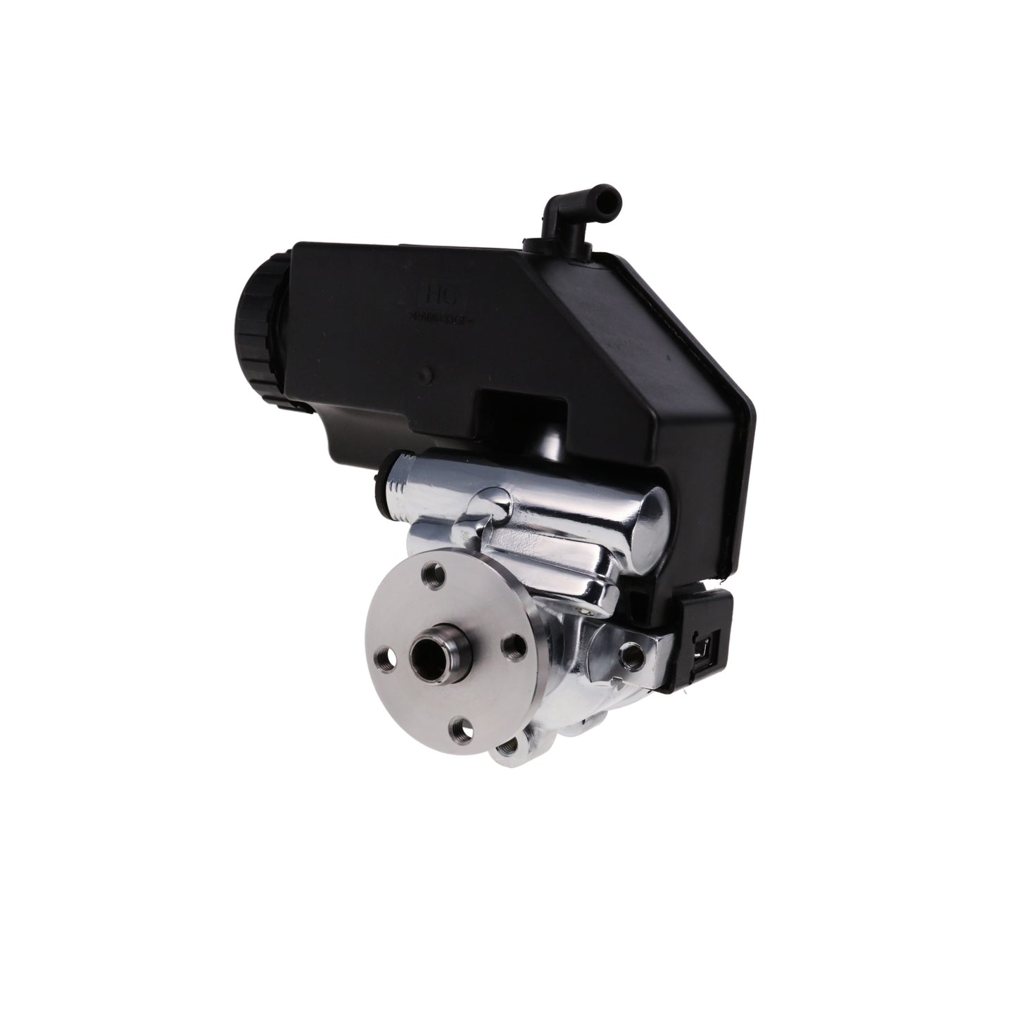 GM Type II Power Steering Pump with Integral Reservoir and Pulley Hub - Chrome
