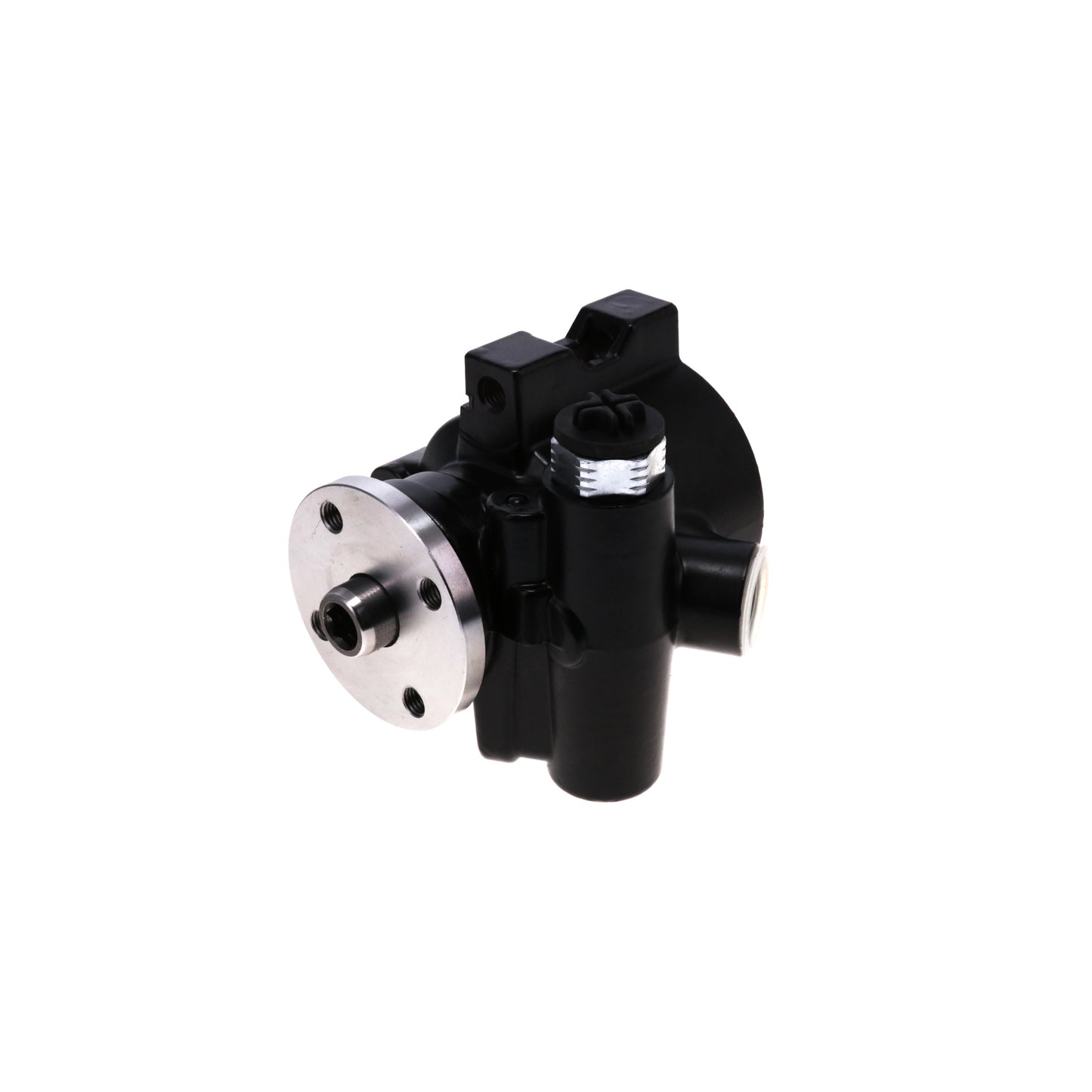 GM Type II Style Power Steering Pump for Integral Reservoir with Pulley Hub - Black