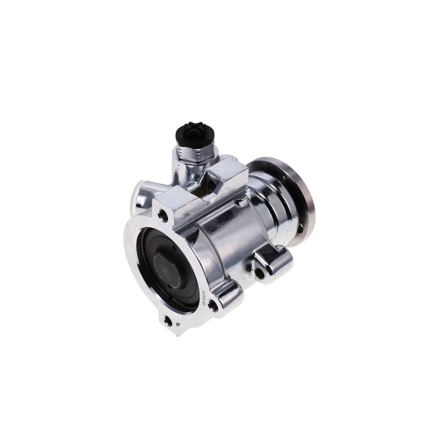 GM Type II Style Power Steering Pump for Integral Reservoir with Pulley Hub - Chrome