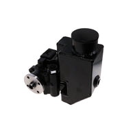 GM Type II Style Power Steering Pump with 18 oz Fabricated Aluminum Reservoir and Pulley Hub - Black