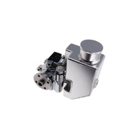 GM Type II Style Power Steering Pump with 18 oz Fabricated Aluminum Reservoir and Pulley Hub - Chrome