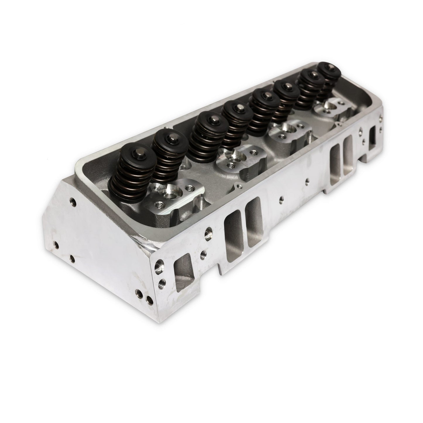 Chevy Small Block Angled Plug Flat Tappet Assembled Aluminum Cylinder Head