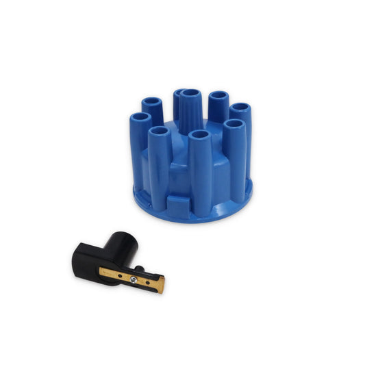 8-Cylinder Female Pro Billet & Ready to Run Cap & Rotor Kit - Blue