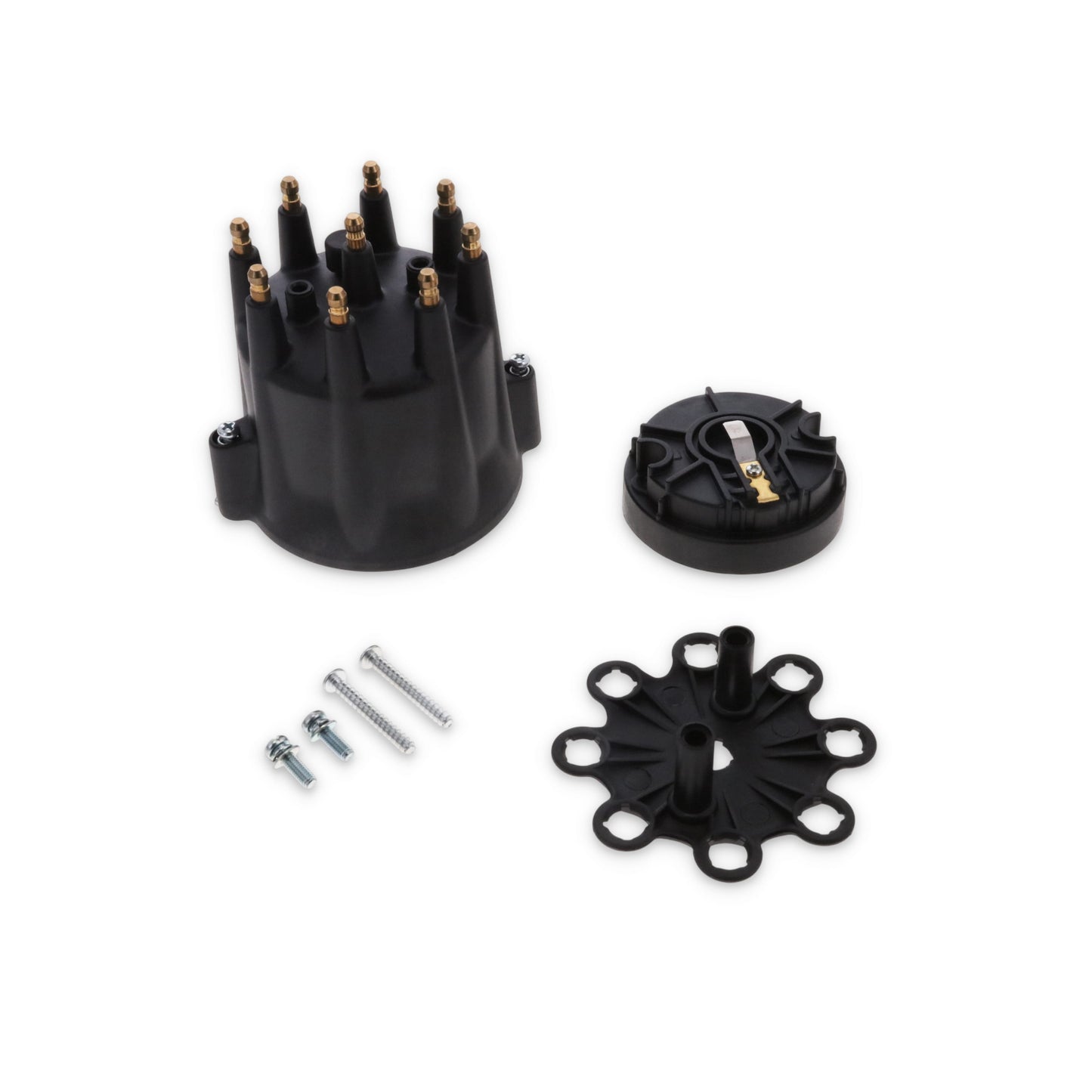 8-Cylinder Male Pro Series Distributor Cap & Rotor Kit - Black