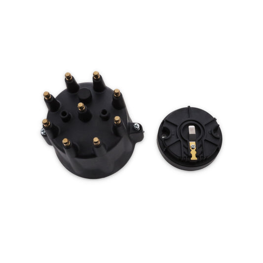 8-Cylinder Male Pro Series Distributor Cap & Rotor Kit - Black