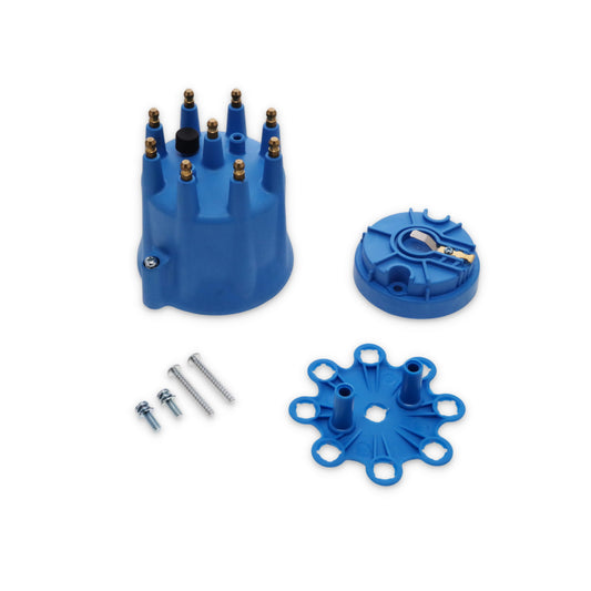 8-Cylinder Male Pro Series Distributor Cap & Rotor Kit - Blue