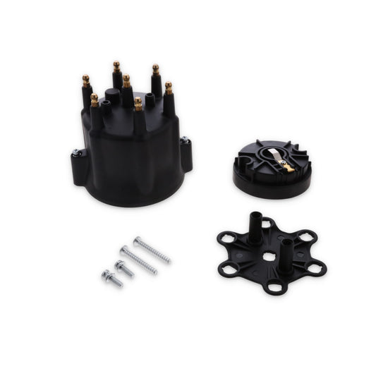 6-Cylinder Male Pro Series Distributor Cap & Rotor Kit - Black