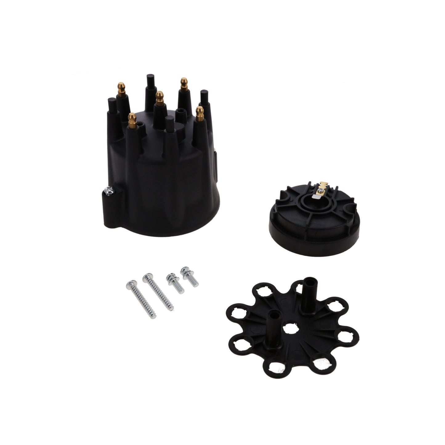 4-Cylinder Male Pro Series Ready to Run Distributor Cap & Rotor Kit - Black