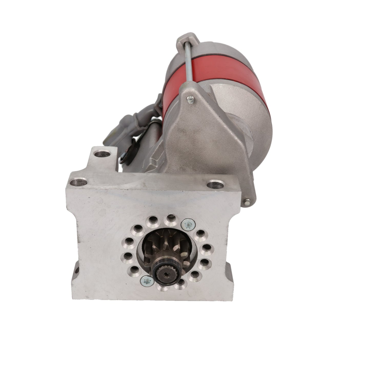 Top Street Performance Chevy Small Block & Big Block V8 Staggered Mount 1.9 HP Mini Starter - Red - front top view
