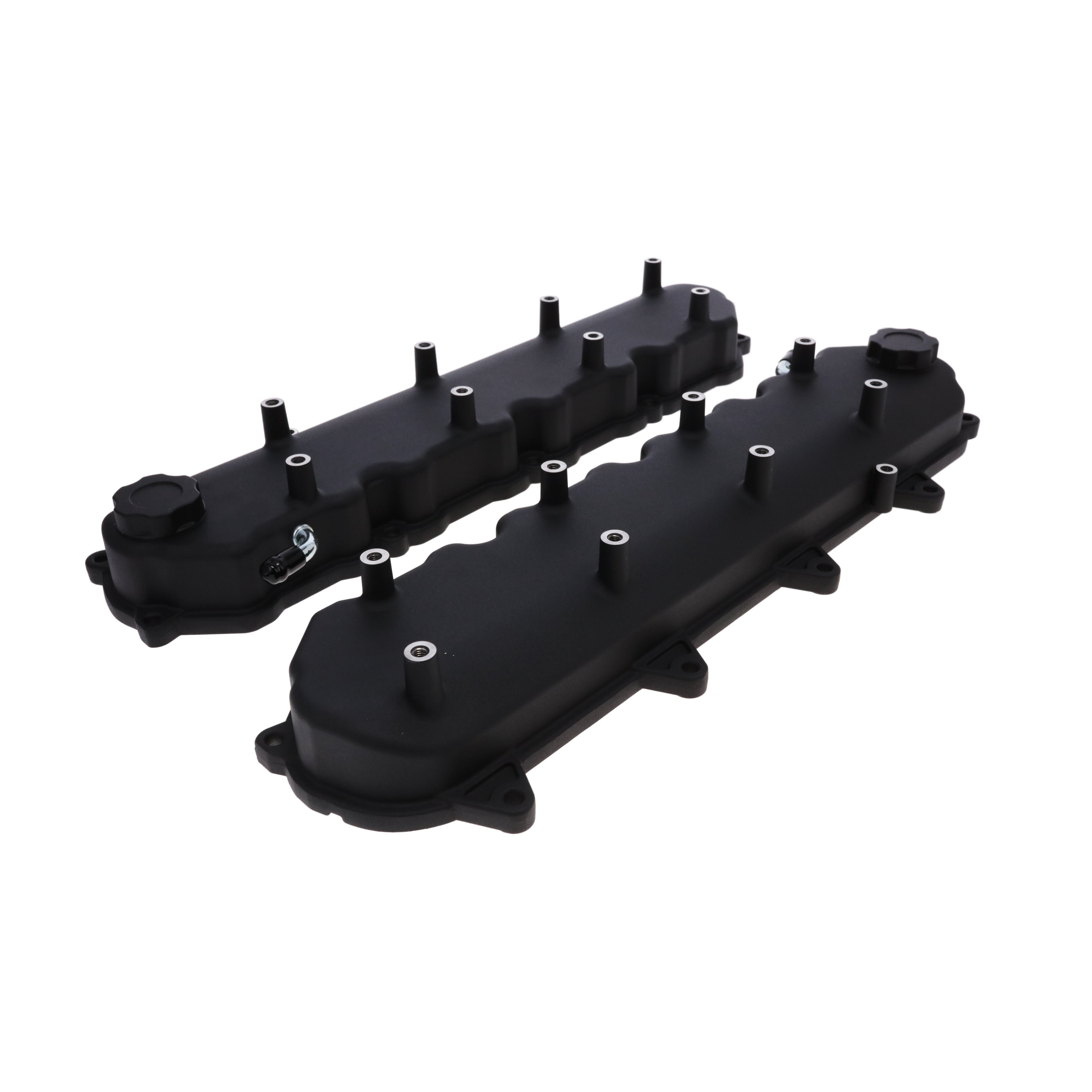 GM LT Cast Aluminum Valve Covers with Coil Mounts - Black – Top
