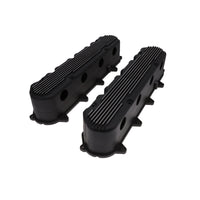 GM LT Finned Cast Aluminum Valve Covers with Coil Mounts and Covers - Black