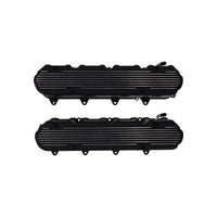 GM LT Finned Cast Aluminum Valve Covers with Coil Mounts and Covers - Black