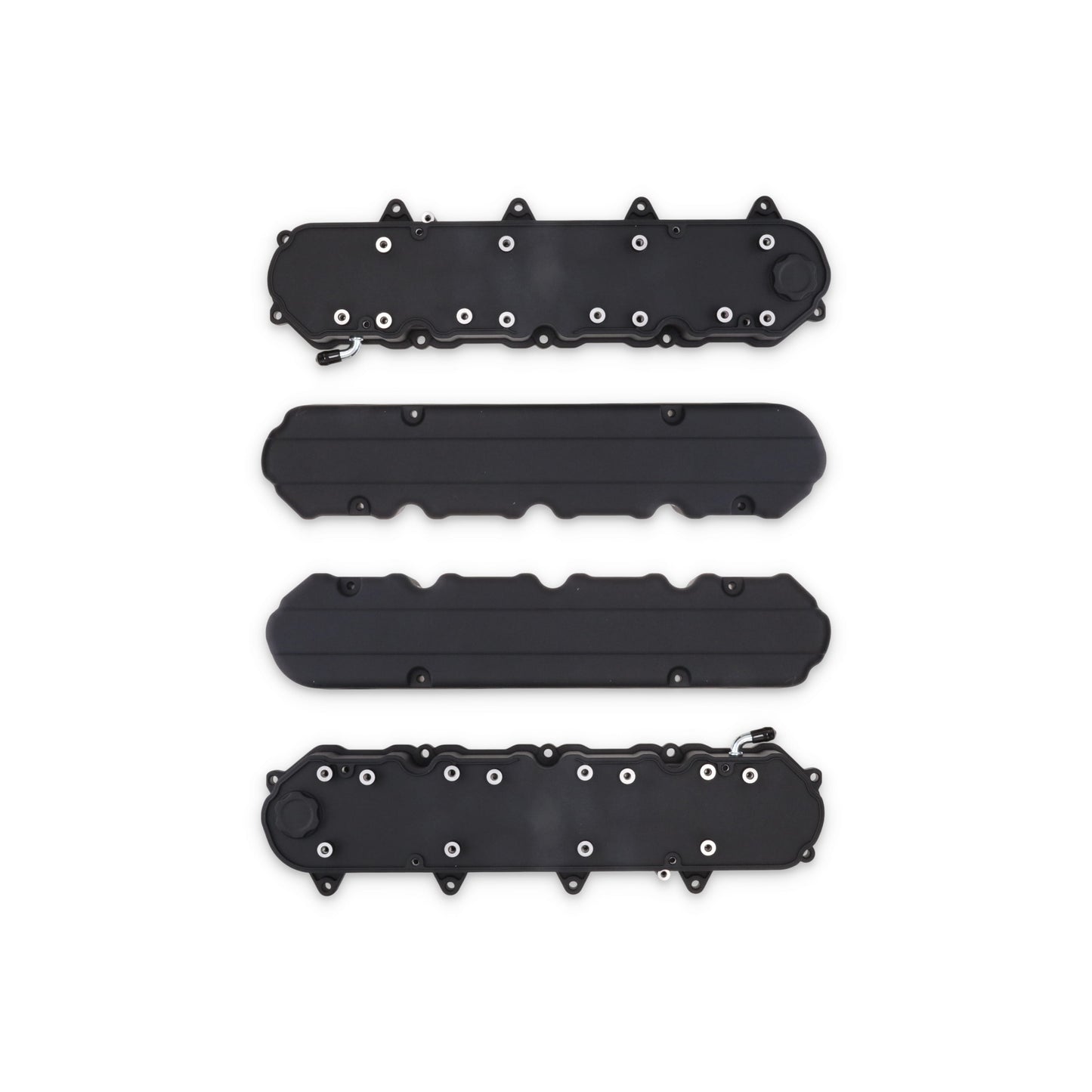 GM LT Smooth Cast Aluminum Valve Covers with Coil Mounts and Covers - Black