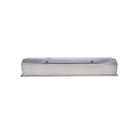 Chevy Small Block Long Bolt Fabricated Aluminum Valve Covers with Breather Holes - Clear Anodized