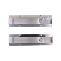 Chevy Small Block Long Bolt Fabricated Aluminum Valve Covers with Breather Holes - Polished
