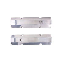 Chevy Small Block Short Bolt Fabricated Aluminum Valve Covers with Breather Holes - Polished