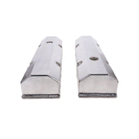 Chevy Small Block Short Bolt Fabricated Aluminum Valve Covers with Breather Holes - Polished
