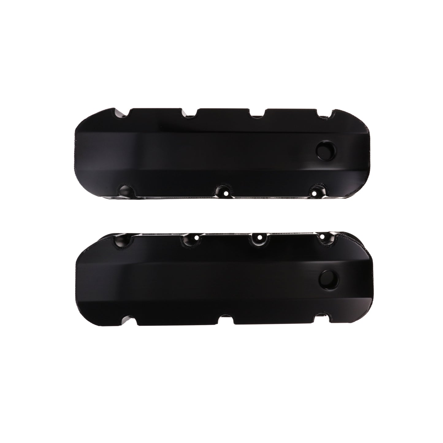Chevy Big Block Short Bolt Fabricated Aluminum Valve Covers with Breather Holes - Black