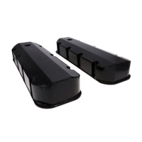 Chevy Big Block Short Bolt Fabricated Aluminum Valve Covers with Breather Holes - Black