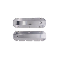 Chevy Big Block Short Bolt Fabricated Aluminum Valve Covers with Breather Holes - Clear Anodized