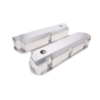 Ford Small Block Short Bolt Fabricated Aluminum Valve Covers with Breather Holes - Clear Anodized