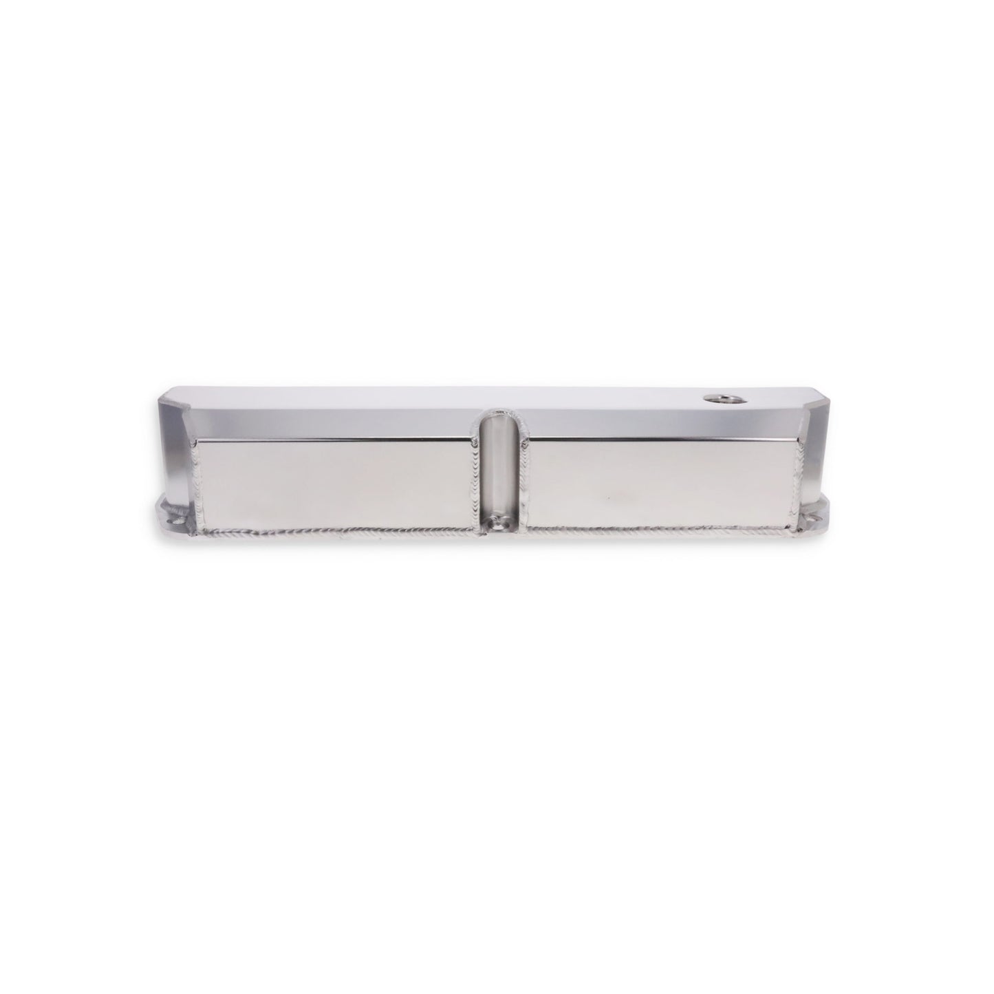 Ford Small Block Short Bolt Fabricated Aluminum Valve Covers with Breather Holes - Clear Anodized