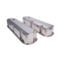 Ford Small Block Short Bolt Fabricated Aluminum Valve Covers with Breather Holes - Polished