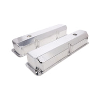 Ford FE Big Block Short Bolt Fabricated Aluminum Valve Covers with Breather Holes - Clear Anodized