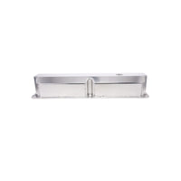 Ford FE Big Block Short Bolt Fabricated Aluminum Valve Covers with Breather Holes - Clear Anodized