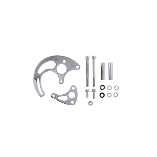 Chevy Big Block Long Water Pump Power Steering Bracket - Chrome