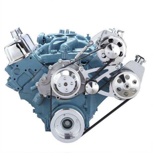 Pontiac Serpentine Conversion - Power Steering & Alternator - Polished